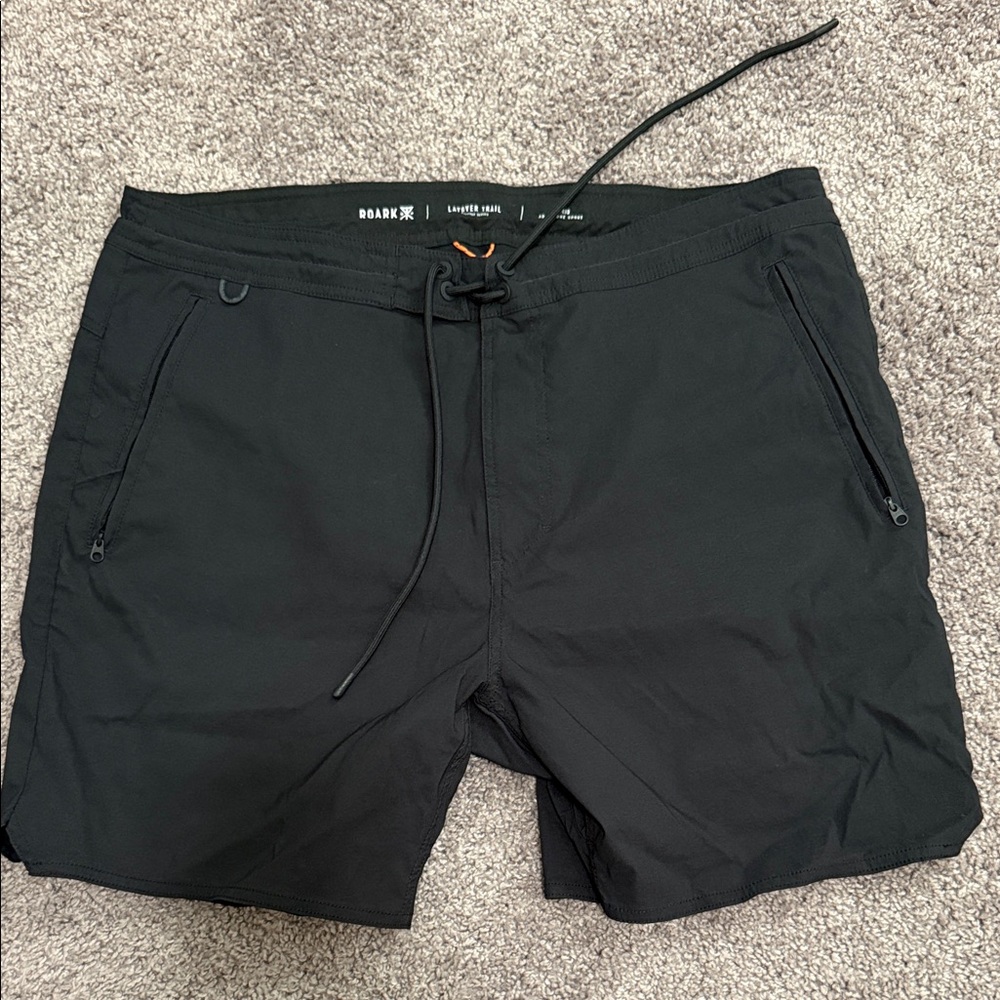 Roark Layover Trail Black Drawstring Shorts